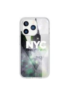 Coque iPhone 15 Pro I Love New York City Gris Violet Vert...
