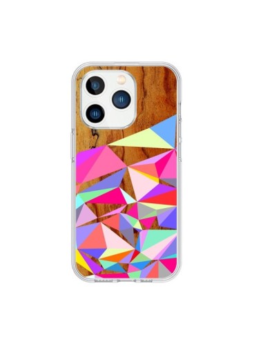 iPhone 15 Pro Case Wooden Multi Geo Wood Aztec Tribal - Jenny Mhairi
