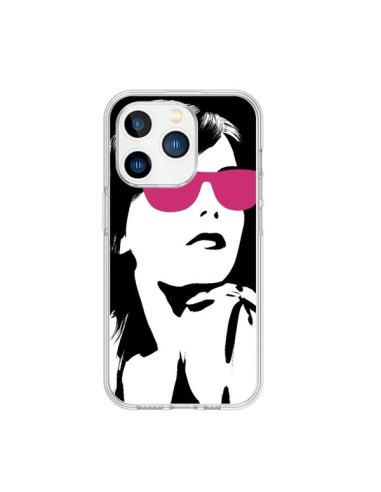 Coque iPhone 15 Pro Fille Lunettes Roses - Jonathan Perez