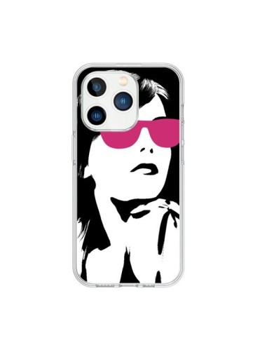 Cover iPhone 15 Pro Ragazza Occhiali Rosa - Jonathan Perez