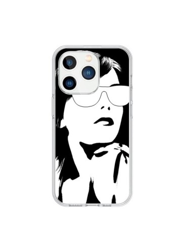 Coque iPhone 15 Pro Fille Lunettes Blanches - Jonathan Perez