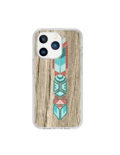 iPhone 15 Pro Case Totem Tribal Aztec Wood Wood -...