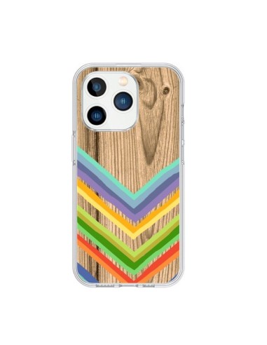 Coque iPhone 15 Pro Tribal Azteque Bois Wood - Jonathan Perez