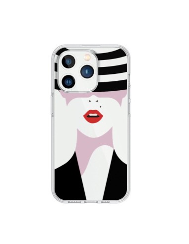 Coque iPhone 15 Pro Femme Chapeau Hat Lady Transparente - Dricia Do