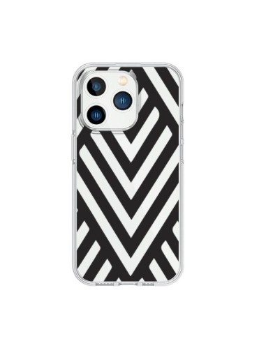 Coque iPhone 15 Pro Geometric Azteque Noir Transparente - Dricia Do