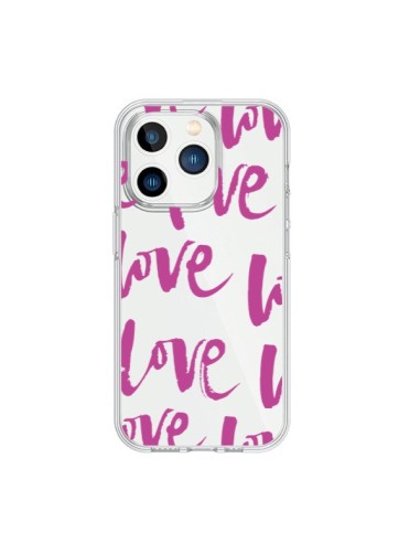 Coque iPhone 15 Pro Love Love Love Amour Transparente - Dricia Do