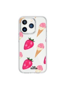 Coque iPhone 15 Pro Strawberry Ice Cream Fraise Glace...
