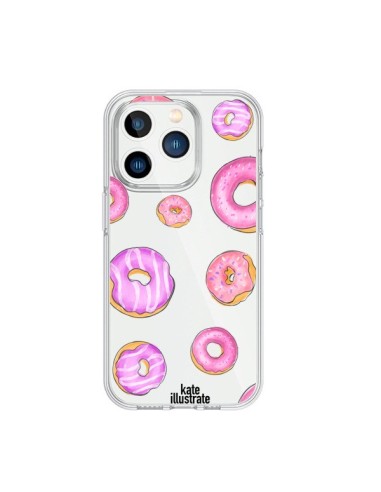 Cover iPhone 15 Pro Ciambelle Rosa Trasparente - kateillustrate