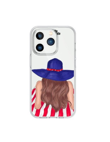 Coque iPhone 15 Pro Beah Girl Fille Plage Transparente - kateillustrate