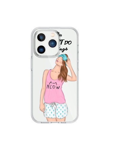 Coque iPhone 15 Pro I Don't Do Mornings Matin Transparente - kateillustrate