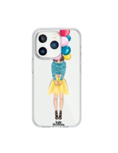 Cover iPhone 15 Pro Ragazza Palloncini Trasparente -...