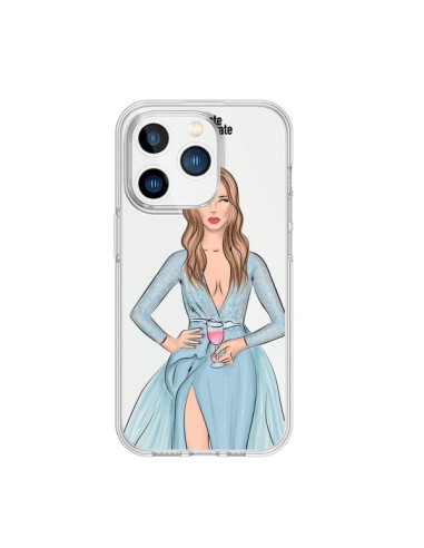 Coque iPhone 15 Pro Cheers Diner Gala Champagne Transparente - kateillustrate