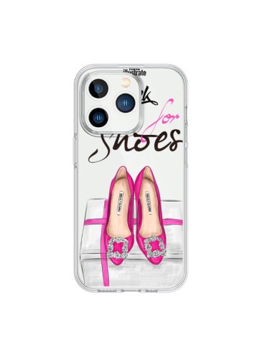 Coque iPhone 15 Pro I Work For Shoes Chaussures Transparente - kateillustrate