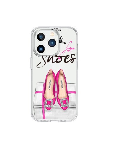 Cover iPhone 15 Pro I Work For Shoes Scarpe Trasparente - kateillustrate