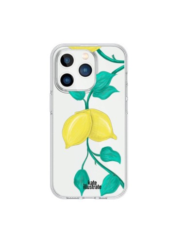 Coque iPhone 15 Pro Lemons Citrons Transparente - kateillustrate