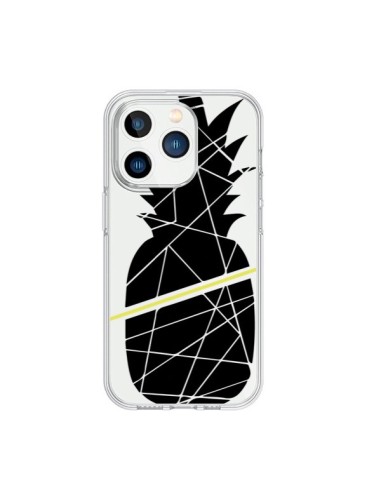 Coque iPhone 15 Pro Ananas Noir Transparente - Koura-Rosy Kane