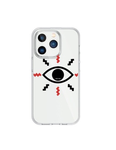 Coque iPhone 15 Pro Eye I See You Oeil Transparente - Koura-Rosy Kane