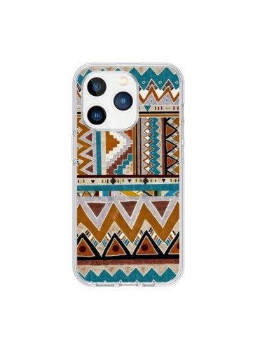 Coque iPhone 15 Pro Azteque Vert Marron - Kris Tate