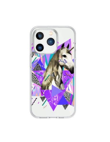 Coque iPhone 15 Pro Licorne Unicorn Azteque Transparente - Kris Tate
