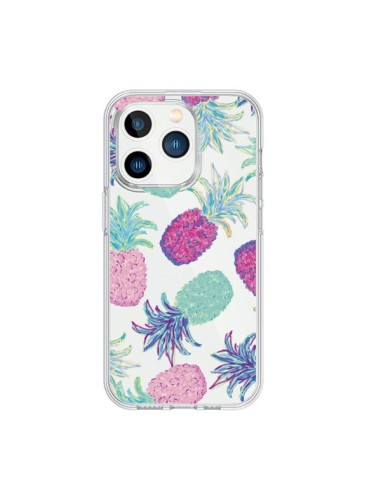 Coque iPhone 15 Pro Ananas Pineapple Fruit Ete Summer Transparente - Lisa Argyropoulos