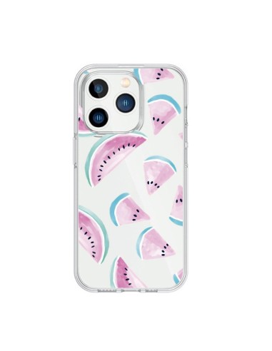 Coque iPhone 15 Pro Pasteque Watermelon Fruit Ete Summer Transparente - Lisa Argyropoulos