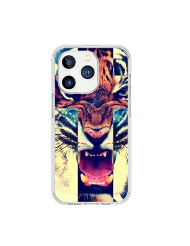 Coque iPhone 15 Pro Tigre Swag Croix Roar Tiger - Laetitia