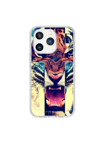 Coque iPhone 15 Pro Tigre Swag Croix Roar Tiger - Laetitia