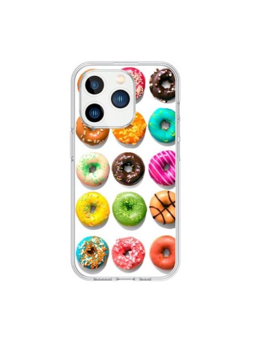 Coque iPhone 15 Pro Donuts Multicolore Chocolat Vanille - Laetitia