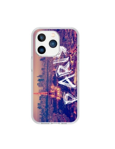 Coque iPhone 15 Pro Paris Tour Eiffel Tower Nuit - Laetitia