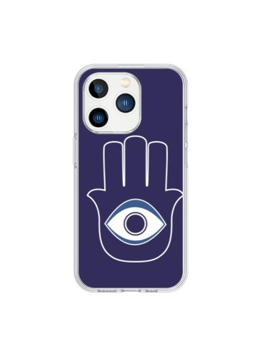 Cover iPhone 15 Pro Mano di Fatima Occhio Blu - Laetitia