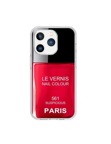 Coque iPhone 15 Pro Vernis Paris Suspicious Rouge - Laetitia