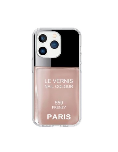 Coque iPhone 15 Pro Vernis Paris Frenzy Beige - Laetitia
