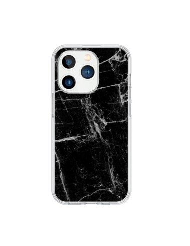 Coque iPhone 15 Pro Marbre Marble Noir Black - Laetitia