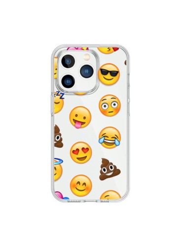 Coque iPhone 15 Pro Emoticone Emoji Transparente - Laetitia