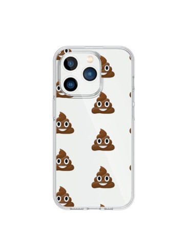 Coque iPhone 15 Pro Shit Poop Emoticone Emoji Transparente - Laetitia