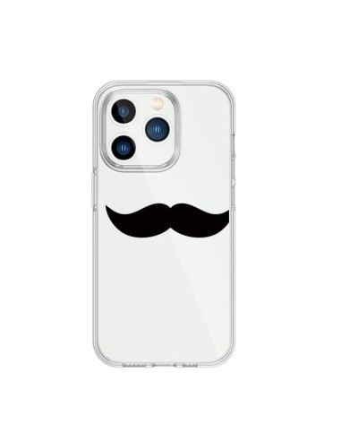 Coque iPhone 15 Pro Moustache Movember Transparente - Laetitia