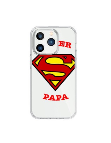 Coque iPhone 15 Pro Super Papa Transparente - Laetitia