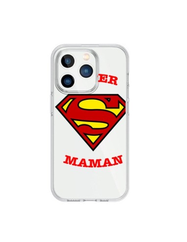 Coque iPhone 15 Pro Super Maman Transparente - Laetitia