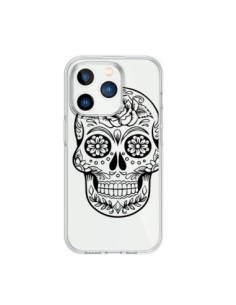 Coque iPhone 15 Pro Tête de Mort Mexicaine Noir...