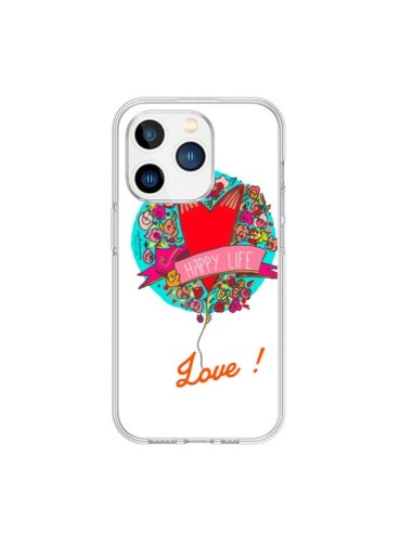Coque iPhone 15 Pro Love Happy Life - Leellouebrigitte