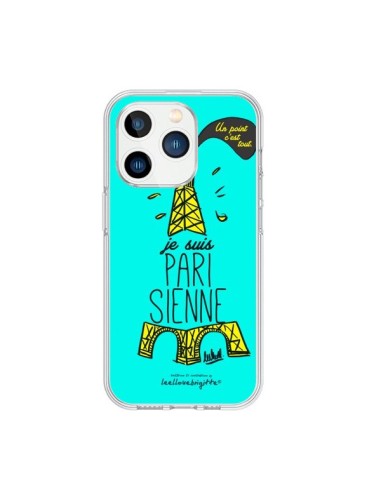 Cover iPhone 15 Pro Je suis Parisienne La Tour Eiffel Blu - Leellouebrigitte