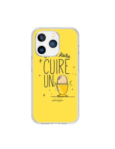Coque iPhone 15 Pro Va te faire cuir un oeuf jaune - Leellouebrigitte