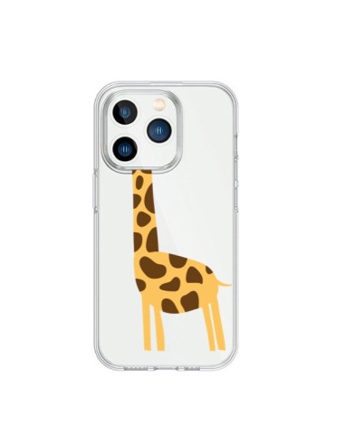 Cover iPhone 15 Pro Giraffa Animale Savana Trasparente - Petit Griffin
