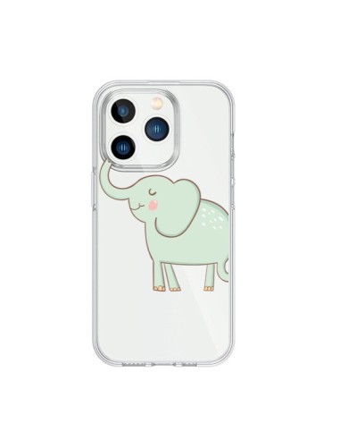 Cover iPhone 15 Pro Elefante Animale Cuore Amore  Trasparente - Petit Griffin