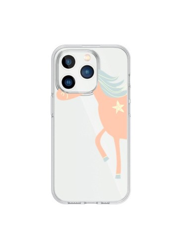 Cover iPhone 15 Pro Unicorno Rosa Trasparente - Petit Griffin