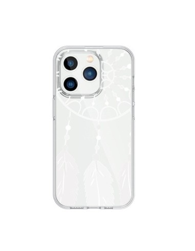 Coque iPhone 15 Pro Attrape Rêves Blanc Dreamcatcher Transparente - Petit Griffin