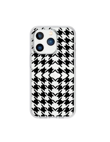 Coque iPhone 15 Pro Vichy Carre Noir Transparente - Petit Griffin