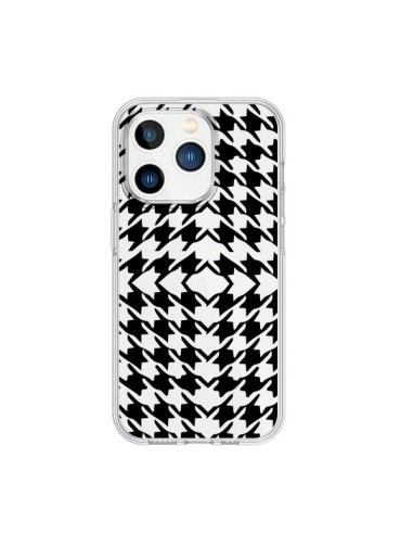 Cover iPhone 15 Pro Vichy Carre Nero Trasparente - Petit Griffin