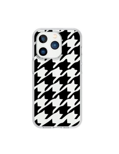 Cover iPhone 15 Pro Vichy Gros Carre Nero Trasparente - Petit Griffin