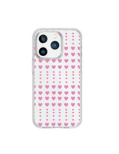 Cover iPhone 15 Pro Cuore Heart Amore Amour Rosa Trasparente - Petit Griffin